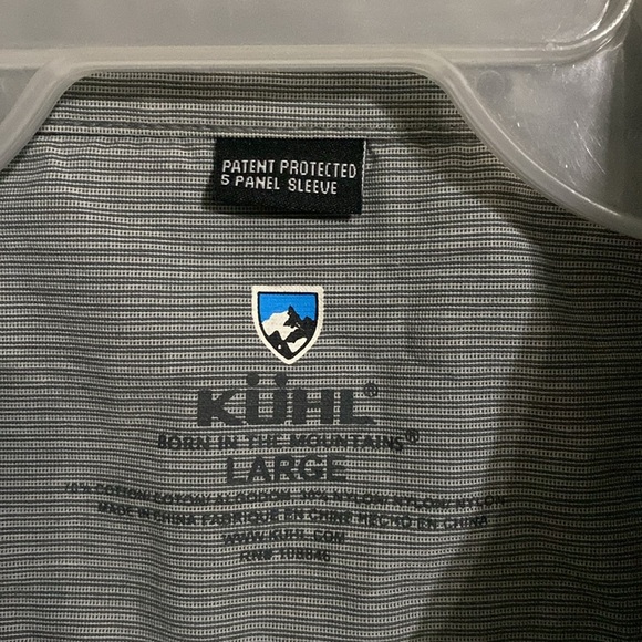 KUHL Men’s Cotton Nylon Blend Light Gray Button-Up Shirt Size L - Picture 2 of 5